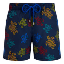 Bañador con estampado Ronde des Tortues Tricot para hombre: Vilebrequin x Falke Azul marino vista frontal