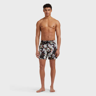 Men Swim Shorts Flower Splash - VBQ x Palm Angels Black 正面穿戴视图