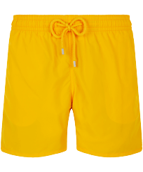 Men Swim Trunks Solid Yellow front view
