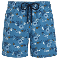 Men Swim Shorts Embroidered Flowers and Shells - Limited Edition Calanque 正面图