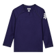 Rash guard bambini a maniche lunghe tinta unita Blu marine vista frontale