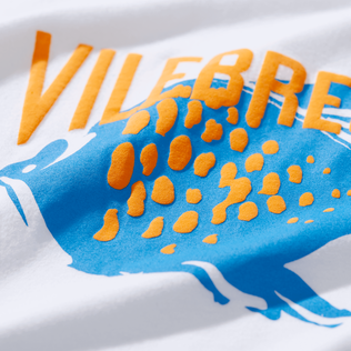 VBQ Fish T-Shirt aus Baumwolle für Jungen Weiss Details Ansicht 1