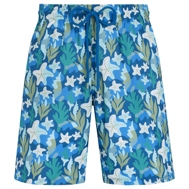 Men Long Swim Shorts Camo Seaweed - Swimming Trunk - Okohina - Blue - Size XXL - Vilebrequin