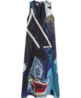 Vestido largo sin mangas con estampado Envoûtement para mujer - Vilebrequin x Deux Femmes Noires Purple blue vista frontal
