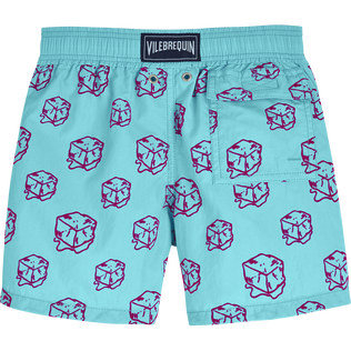 Bañador con estampado Flock Nola para niño - Vilebrequin x John M Armleder Lazulii blue vista trasera