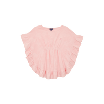 Jacquard Turtles Frottee-Poncho für Mädchen Peony Vorderansicht