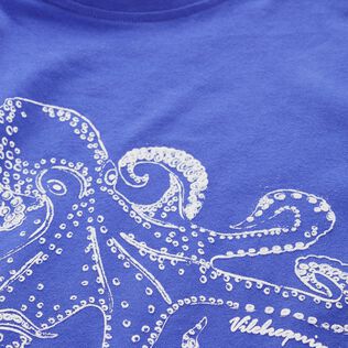 Camiseta en algodón orgánico con estampado Poulpes para niño Marrakech detalles vista 1