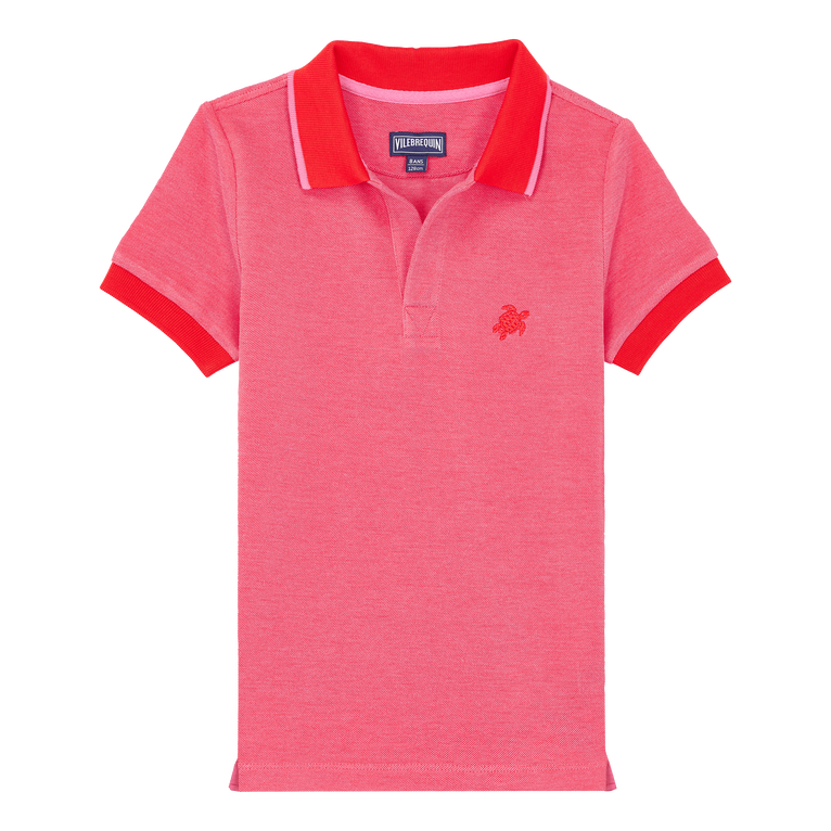 Polo De Algodón De Color Liso Cambiante Para Niño - Polo - Pantin - Rojo