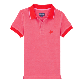 Boys Cotton Changing Polo Solid Poppy red front view