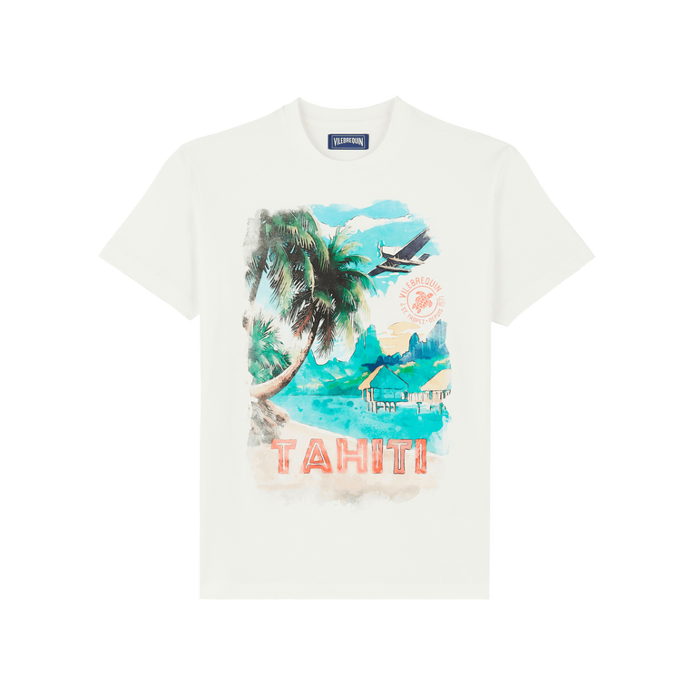 Vilebrequin Men Cotton T-shirt Tahiti - Portisol - White - Size 4XL