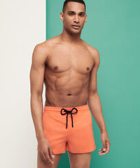 Men Others Solid - Men Swim Trunks Short and Fitted Stretch Solid, Guava front worn view