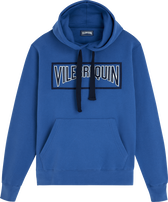 Solid Kapuzenpullover aus Baumwolle für Herren Sea blue Vorderansicht