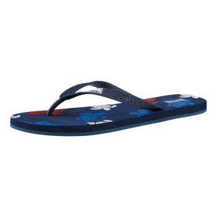 Men Beach Flip Flops Tortues Multicolores Navy back view