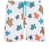 Men Swim Shorts Embroidered Ronde Des Tortues - Limited Edition Glacier front view