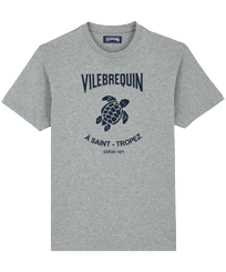 Camiseta de algodón con estampado Turtles Leopard para hombre Gris jaspeado vista frontal