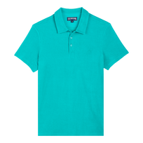 Men Terry Polo Solid Tropezian green front view