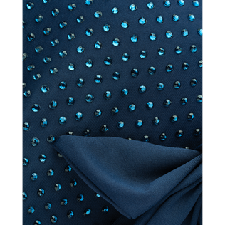 Top de bikini anudado alrededor del cuello con strass para mujer Azul marino detalles vista 1