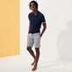 Maillot de bain homme en laine mérinos Carreaux - Vilebrequin x The Woolmark Company Gris/bleu vue de détail 3