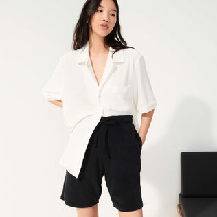 Solid Unisex-Bermudashorts aus Frottee Schwarz Details Ansicht 2