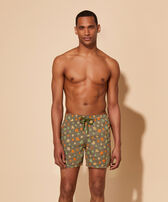 Men Swim Trunks Embroidered Ronde des Tortues - Limited Edition Olivier front worn view