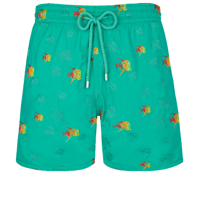Men Swim Shorts Embroidered Piranhas - Swimming Trunk - Mistral - Green - Size S - Vilebrequin