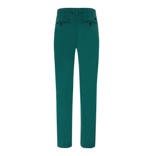 Men Tencel Cotton Chino Pants Solid Ivy back view