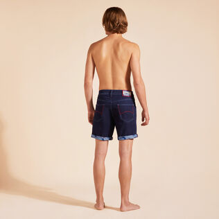 Men 5-Pockets Denim Bermuda Shorts Circus Med denim w2 back worn view