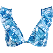 Women Ruffle Bikini Top Tahiti Flower | Vilebrequin Women Ruffle Bikini Top Tahiti Flower | Vilebrequin