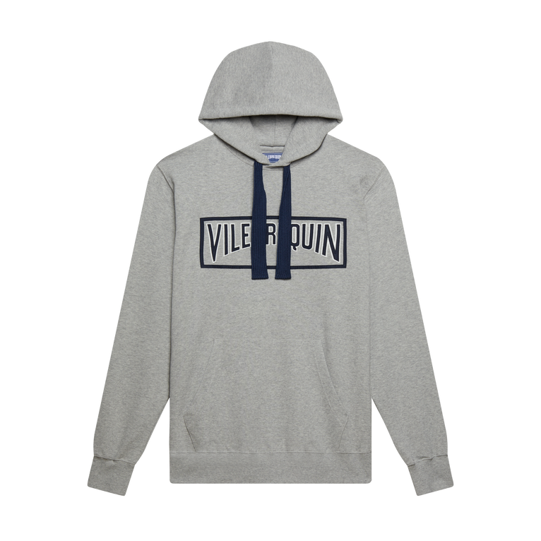 Vilebrequin Men Cotton Hoodie Sweatshirt Solid - Martin - Grey - Size M