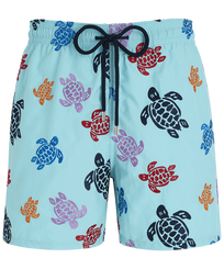 Men Swimwear Embroidered Ronde Des Tortues - Limited Edition Acqua front view