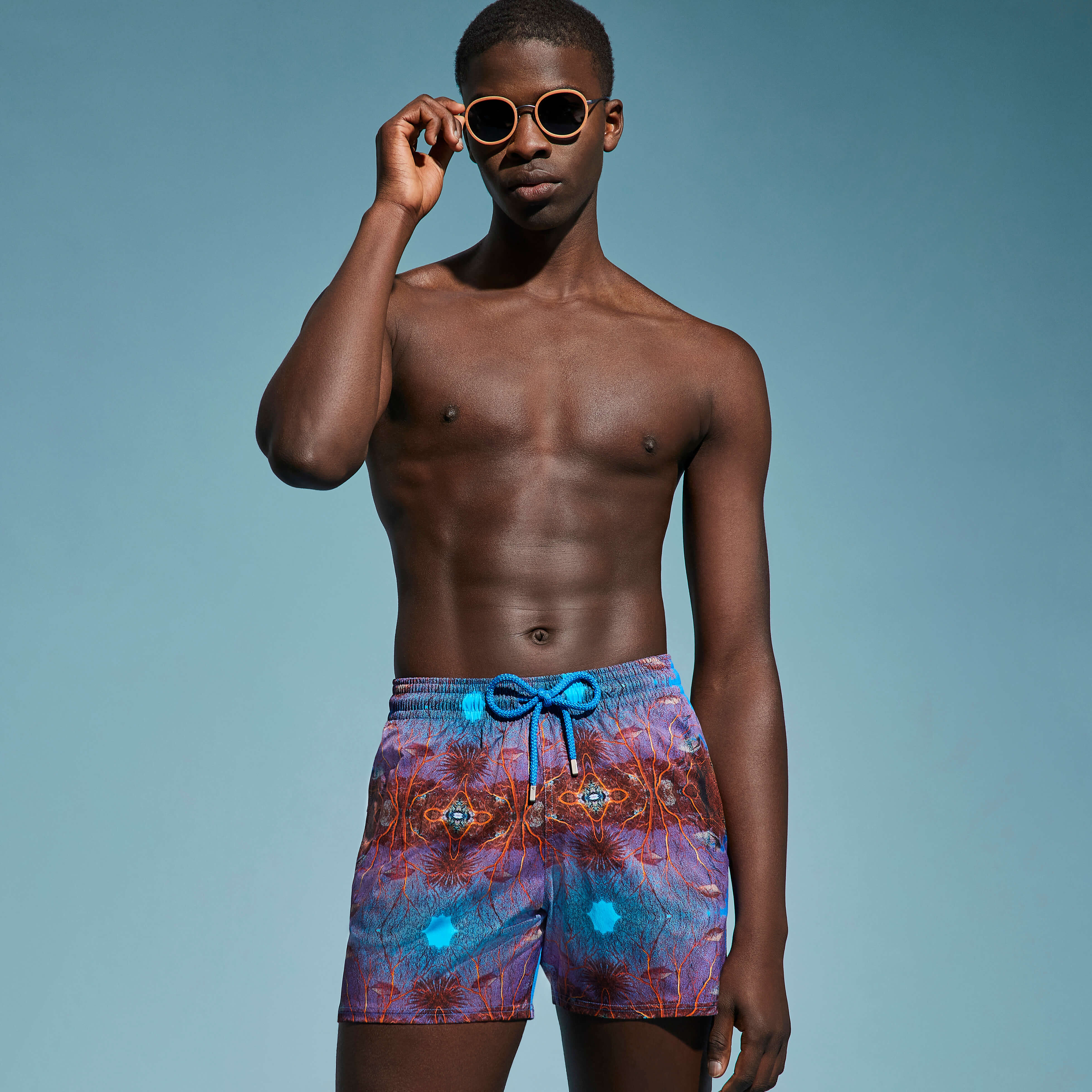 Men Stretch Swimwear Red Gorgonians Vilebrequin x 1Ocean