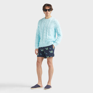 Bañador con bordado Fishy Vibes para hombre Azul marino detalles vista 1