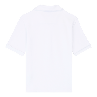 Women Terry Polo Solid White back view
