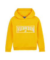 Boys Organic Cotton 3D Embroidered Logo Hoodie Sweatshirt Mango 正面图