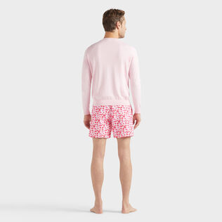 Men Cotton Sweater Turtle Peony 背面穿戴视图