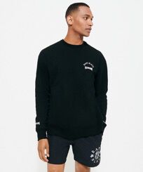 Sweatshirt homme en coton imprimé Turtles - Vilebrequin x BAPE® BLACK Noir vue portée de face