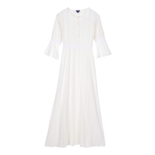 Women Dress Broderie Anglaise Chalk front view
