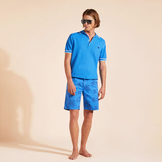 Men Organic Knit Cotton Polo Solid Earthenware details view 1