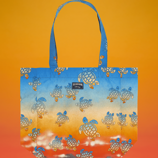 Bolso tote unisex con estampado Ronde des Tortues Sunset de Vilebrequin x The Beach Boys Multicolores vista frontal