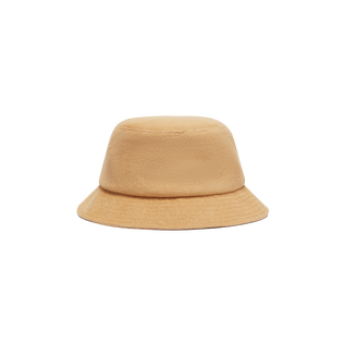 Gorro de tejido terry de color liso unisex Mocha vista trasera