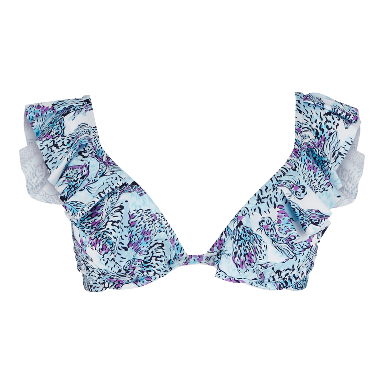 Top De Bikini Con Aros Y Estampado Isadora Fish Para Mujer - Traje De Baño - Lizzy - Blanco