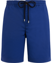 Men Jogging Gabardine Stretch Bermuda Shorts Purple blue front view