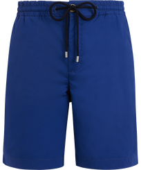 Bermuda jogging uomo in gabardine Purple blue vista frontale