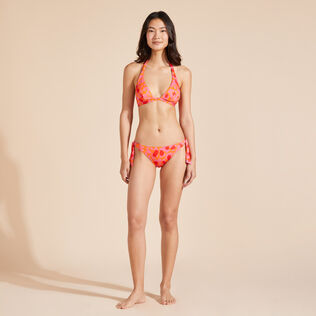 Women Halter Bikini Top New Leopard Apricot front worn view