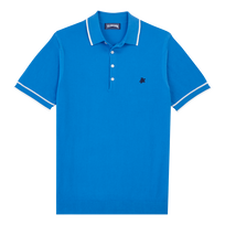 Men Organic Knit Cotton Polo Solid Earthenware front view