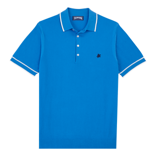 Men Organic Knit Cotton Polo Solid Earthenware front view