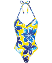 Bañador de una sola pieza con estampado Raiatea para mujer Sol vista frontal