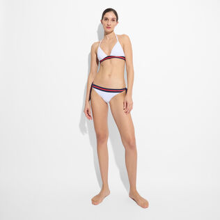 Women Halter Bikini Top Solid - Vilebrequin x Ines de la Fressange White front worn view