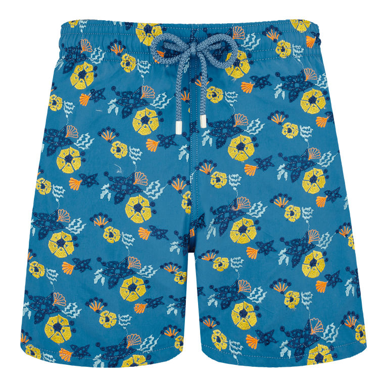 Men Swim Shorts Embroidered Flowers And Shells - Swimming Trunk - Mistral - Multi - Size XXXL - Vilebrequin