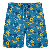 Men Swim Trunks Embroidered Flowers and Shells - Limited Edition Multicolor front view